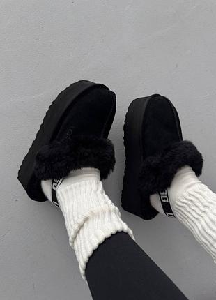 😍 женские угги из натурального меха и замши ugg funkette black premium