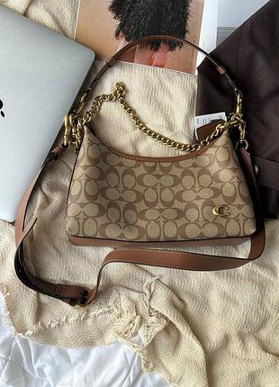 Брендовая женская сумка люкс качества juliet shoulder bag signature canvas beige