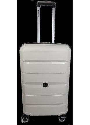 Мала валіза з поліпропілену 40l my polo світло-сірий