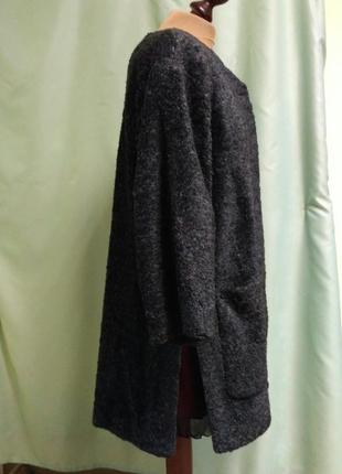 Элегантное пальто меховое серого цвета3 фото