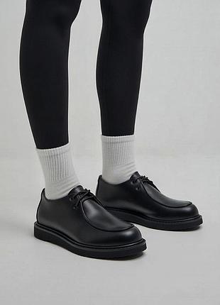 Анатомические туфли черная натуральная кожа женские