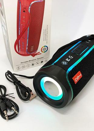 Портативная bluetooth колонка с led подсветкой tg288, аккумуляторная колонка для музыки. цвет: черный