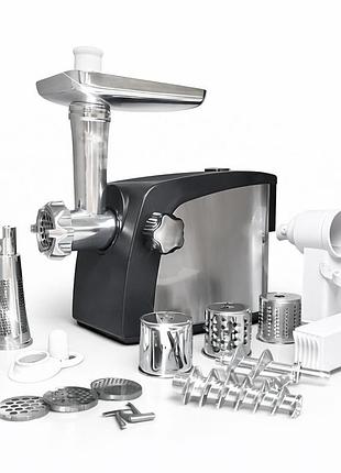 Електром'ясорубка crownberg cb-4216 3200вт м'ясорубка соковитискач з терками для овочів та реверсом