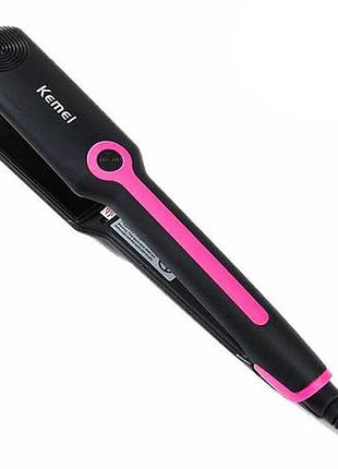 Щипцы kemei для волос гофре km-2116 45вт pink