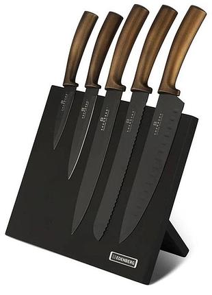 Набор ножей с магнитной подставкой edenberg eb-964 керамическое покрытие 6 предметов