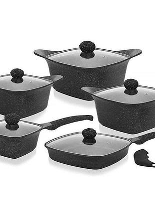 Набір посуду edenberg eb-12912 з гранітним антипригарним покриттям та індукційним дном 12 предметів