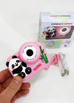 Дитячий фотоапарат панда pink 7