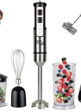 Блендер занурювальний домашній кухонний 6в1 zepline zp-117 1500вт блендер, подрібнювач, міксер