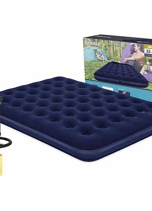 Надувний матрац 203x152x25см з поршневим насосом