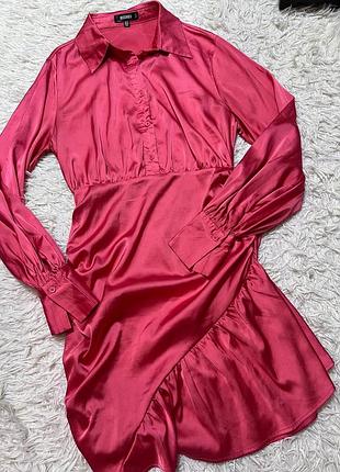 Рожева нарядна сукня сатинова(12)