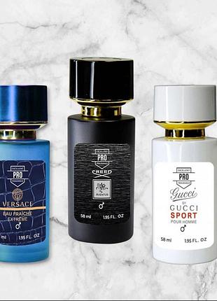 Набір чоловічої парфумерії excellent pro fragrance 58 мл (aventus, eau fraiche extreme, gucci sport)