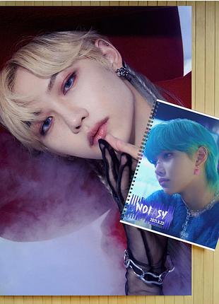 Набір феликс стрей кидс felix stray kids постер а3 + зошит 20530