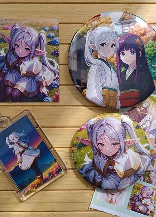 Набор фрирен провожающая в последний путь sousou no frieren 4 предмета + стикерпак (не прорезной) в подарок 22559