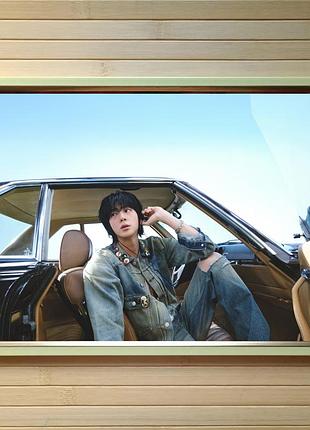 Постер джин бтс jin bts в рамці а3 23388