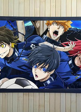 Постер блю лок синяя тюрьма blue lock+рамка а4 23496