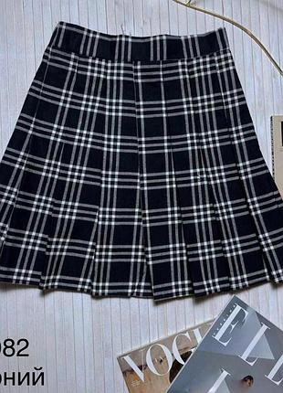 Спідниця жіноча міні в клітинку в стилі kasta design колір чорний