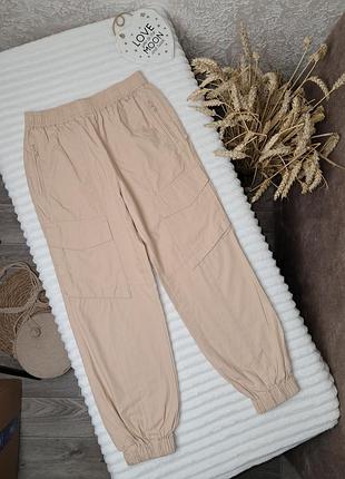 Легенькі літні бавовняні штани карго від ri 8 років (128) бежеві брюки
