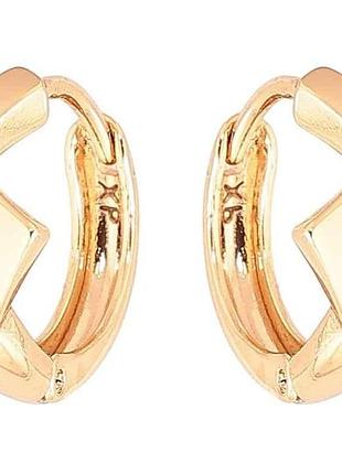 Сережки позолота 18k колечка «декоративний візерунок» 284214 тм xuping