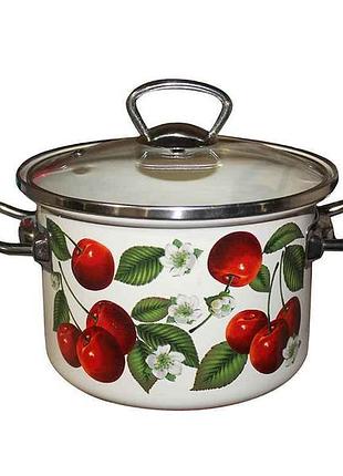 Каструля ем. 2л циліндрична черешня молочна (i831105) інд.уп. тм idilia