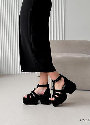 🔥босоніжки жіночі dolores чорні екозамша