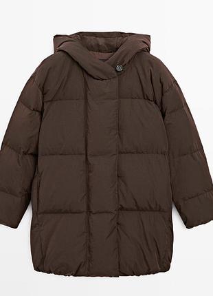 Куртка подовжена пуховик massimo dutti