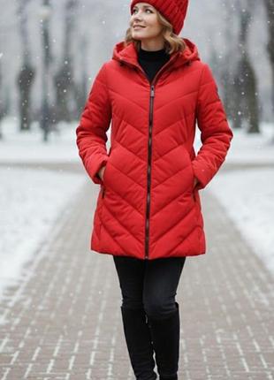 Зимова червона куртка
