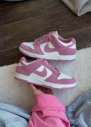 Кроссовки женские nike sb dunk low white pink