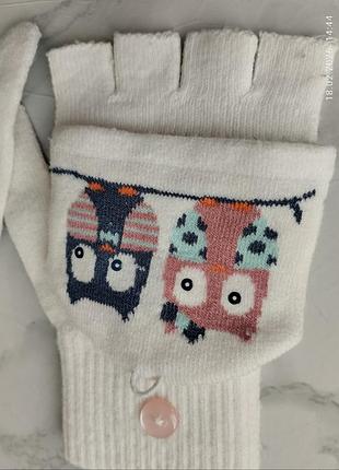 Рукавички совушки  для дівчаток 4