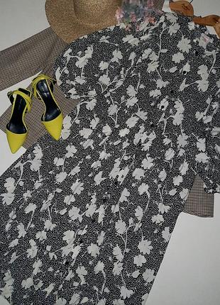 Романтичное миди платье в цветочный принт свободного кроя