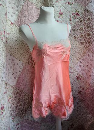 Винтажное платье комбнация victoria's secret ретро пеньюар кружевной пенюар ночнушка ночная рубашка сорочка