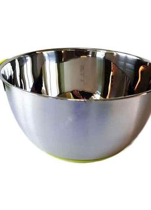 Миска нерж. сталь, силікон з ручкою 21см зелений 2,9л vt6-19542 19162 тм vitol