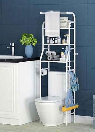 Полка-стеллаж 3яр для туалета 47*25*163см r94071 белый тм stenson