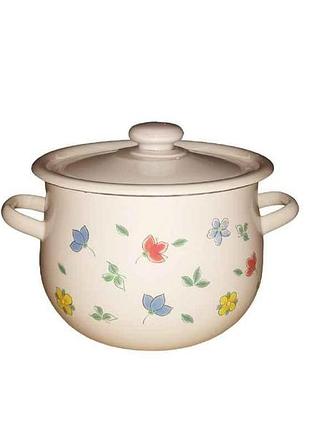 Каструля ем. 4,75л /2 грушоподібна акварель (молочна) i1715/2 тм idilia