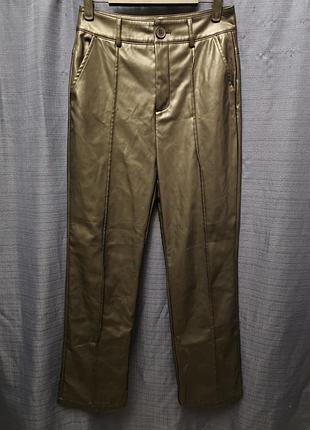 Штаны кожаные shein