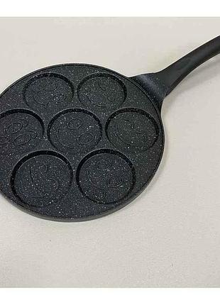Сковорода для оладок 26см ал. (а/п) (7х8см) black marble 4212 тм kamille