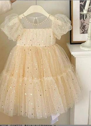 Сукня 95, р.90,100,110,120,130,140, фатин+бавовна, молоко