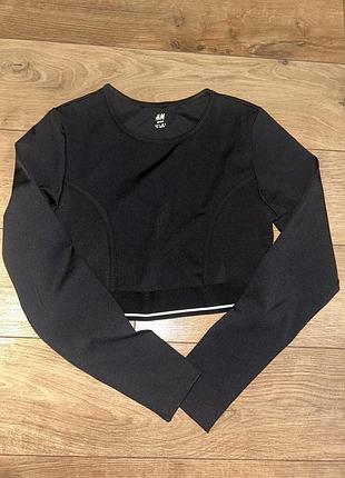 Спортивний кроп-топ лонгслів h&m sport (розмір s)