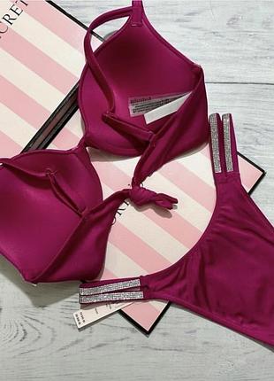 Купальник пуш ап жіночий victoria’s secret вікторія сікрет оригінал з камінчиками/стразами 4