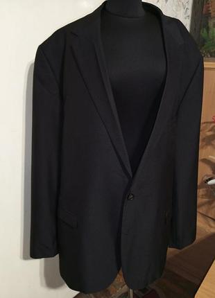 Класичний офісний чоловічий вугільно-чорний піджак мега батал bonprix німеччина