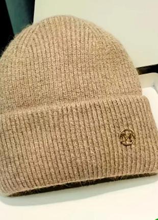 Тепла шапка шапочка жіноча з відворотом зимова нова