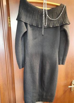 Вязаное  трикотажное шерстяное платье2 фото