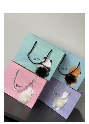 Подарочные пакеты зверята