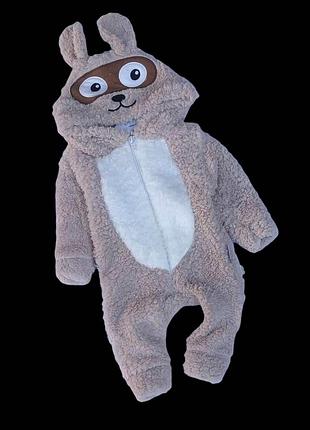 Комбінезон (ромпер) з капюшоном "панда", махра тм "kidex's"