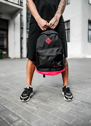 Рюкзак nike міської чоловічий | жіночий спортивний для ноутбука (найк) чорний-рожевий