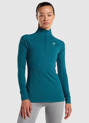 Gymshark лонгслив зип кофта для тренировок