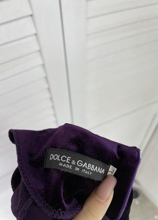 Платье фиолетовое велюровое новогоднее с кружевами dolce gabbana италия l6 фото