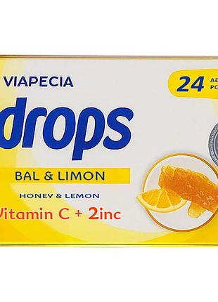 Дієтична добавка для підтримки імунітету viapecia drops "honey&lemon", 24 льод. (7956423)