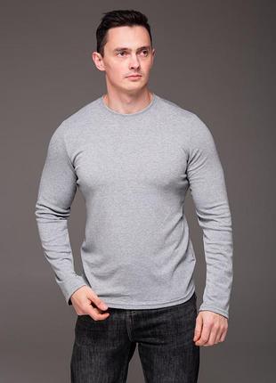 👕 базовий чоловічий сірий лонгслів однотонний 4