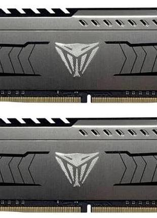 Пам'ять 8gb x 2 (16gb kit) ddr4, 3200 mhz, patriot viper steel, gray (pvs416g320c6k)