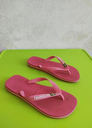 Рожеві жіночі шльопанці в'єтнамки 37-38 розміру від бразильського бренду havaianas